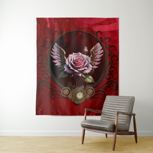 Tenture Rose Steampunk (En situation)