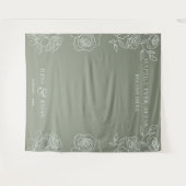 Tenture Rose  vert olive moderne Backdrops Mariage (Devant (Horizontal))