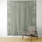 Tenture Rose  vert olive moderne Backdrops Mariage (En situation)