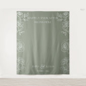Tenture Rose  vert olive moderne Backdrops Mariage (Devant)
