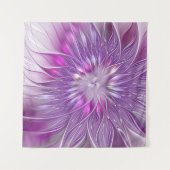 Tenture Rose violet passion Fleur Art Abstrait Fractal (Devant (Horizontal))