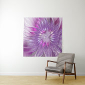 Tenture Rose violet passion Fleur Art Abstrait Fractal (En situation (horizontale))