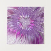 Tenture Rose violet passion Fleur Art Abstrait Fractal (Devant)