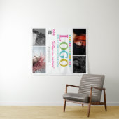 Tenture Rose votre logo Photos QR Code Social Media Promo (En situation (horizontale))