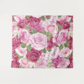 Tenture Roses aquarelle 10 (Devant (Horizontal))