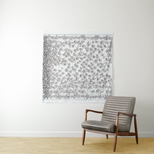 Tenture Roses blanches B (En situation (horizontale))