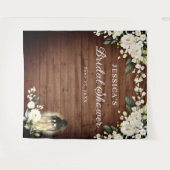 Tenture Roses blanches Fête des mariées en bois (Devant (Horizontal))