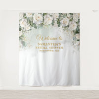Roses blanches romantiques Eucalyptus Douche nupti