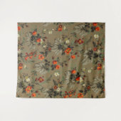 Tenture Roses & Daisies Floral Pattern Antique Wallpaper (Devant (Horizontal))