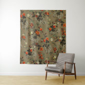 Tenture Roses & Daisies Floral Pattern Antique Wallpaper (En situation)