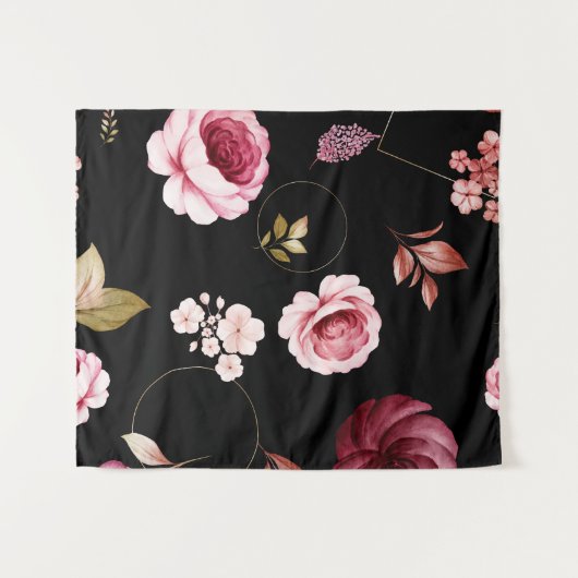 Tenture Roses d'aquarelle 32 (Devant (Horizontal))