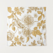 Tenture Roses dorés, fleurs, feuilles et baies de chien (Devant (Horizontal))