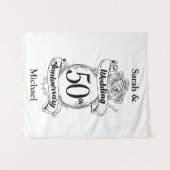 Tenture Roses du 50e anniversaire de mariage de noces d'or (Devant (Horizontal))