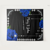 Tenture Roses Et Diamants Bleus Romantiques Fond De Photo (Devant (Horizontal))