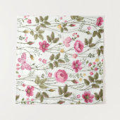 Tenture Roses et papillons : Floral Seamless (Devant (Horizontal))