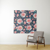 Tenture Roses et Rosebuds : Floral Seamless. (En situation)