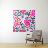 Tenture Roses opulents à l'aquarelle dessinée à la main. M (En situation)