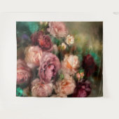 Tenture Roses peintes vintage rose et bordeaux (Devant (Horizontal))