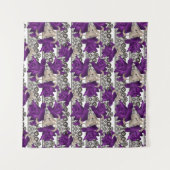 Tenture Roses rétro, violet (Devant)