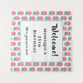 Tenture Roses roses (Devant (Horizontal))