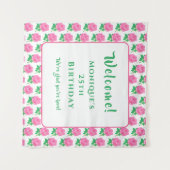 Tenture Roses roses (Devant (Horizontal))