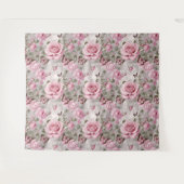 Tenture Roses roses et papillons d'eau (Devant (Horizontal))