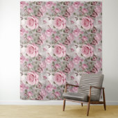 Tenture Roses roses et papillons d'eau (En situation)