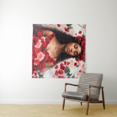 Tenture Roses Rouges Belle Black Woman Art (En situation (horizontale))