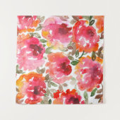 Tenture Roses rouges défraîchies, motif sans couture. (Devant (Horizontal))