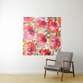 Tenture Roses rouges défraîchies, motif sans couture. (En situation (horizontale))