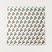 Tenture Roses rouges élégantes et Motif vert Holly (Devant (Horizontal))