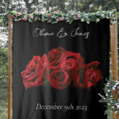 Tenture Roses rouges Noir blanc