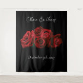 Tenture Roses rouges Noir blanc (Devant)