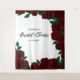 Tenture Roses rouges romantiques chute / douche nuptiale e