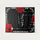 Tenture Roses Rouges Romantiques Et Diamants Fond De Photo (Devant (Horizontal))