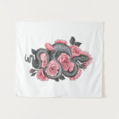 Tenture Roses serpent et pêche (Devant (Horizontal))