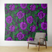 Tenture Roses violets (En situation (horizontale))