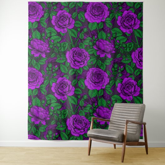 Tenture Roses violets (En situation)