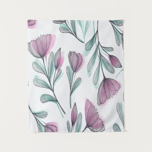 Tenture Roses violets (Devant)