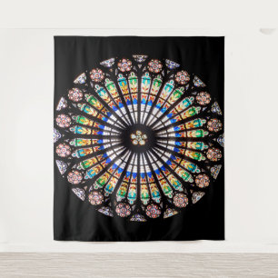 Tenture rosette de la cathédrale en vitrail