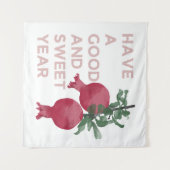 Tenture Rosh Hashana Juif Nouvel An Souhaite w. Grenade (Devant (Horizontal))