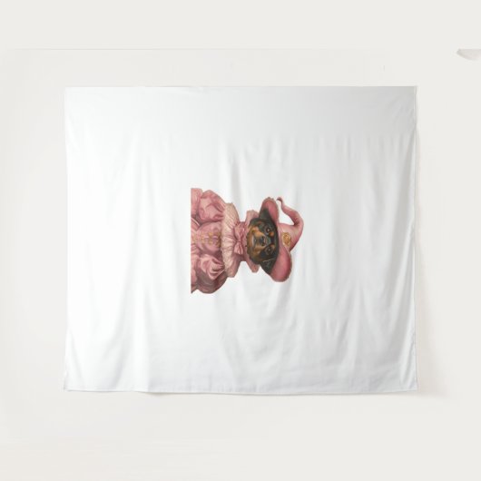 Tenture Rottweiler Chiot habillé en sorcière rose - Cute H (Devant (Horizontal))