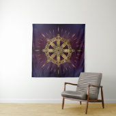 Tenture Roue Dharma - Dharmachakra (En situation (horizontale))