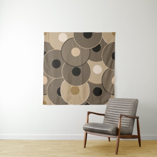 Tenture Roues Arc Noir Or : Abstraites (En situation (horizontale))