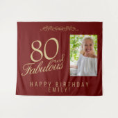 Tenture Rouge 80 et fabuleux fond photo d'anniversaire (Devant (Horizontal))