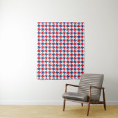 Tenture Rouge blanc et bleu Motif de base répétitive (En situation)