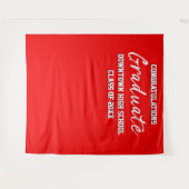 Tenture Rouge Blanc et Noir Félicitations Diplômé (Devant (Horizontal))