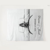 Tenture Rouge Blanc Noir Vache Occidentale Rouge arrière-p (Devant (Horizontal))