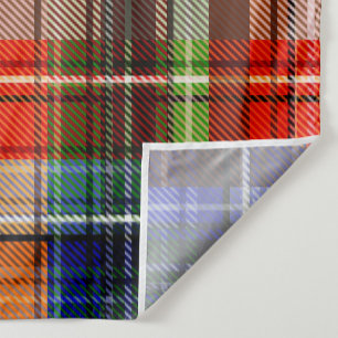 Tenture Rouge Bleu Vert Jaune Carreaux Tartan Design
