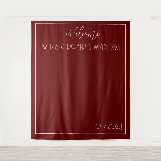 Tenture Rouge Bourgogne Minimaliste (Devant)